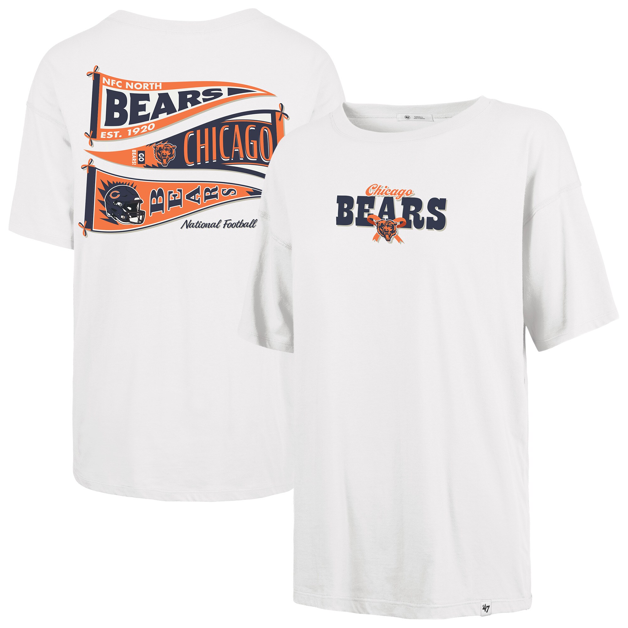 【公式グッズ】NFL ベアーズ Tシャツ '47/フォーティーセブン レディース ホワイト (NFL Womens 47 Bow and Banner Sadie SST - R)|Fanatics公式ストア 店