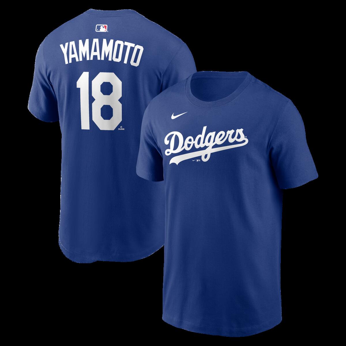 【公式グッズ】MLB ドジャース 山本 由伸 ネーム&ナンバー Tシャツ Nike/ナイキ メンズ ロイヤルブルー (Nike Men's N&N CORE Tee - 2026)