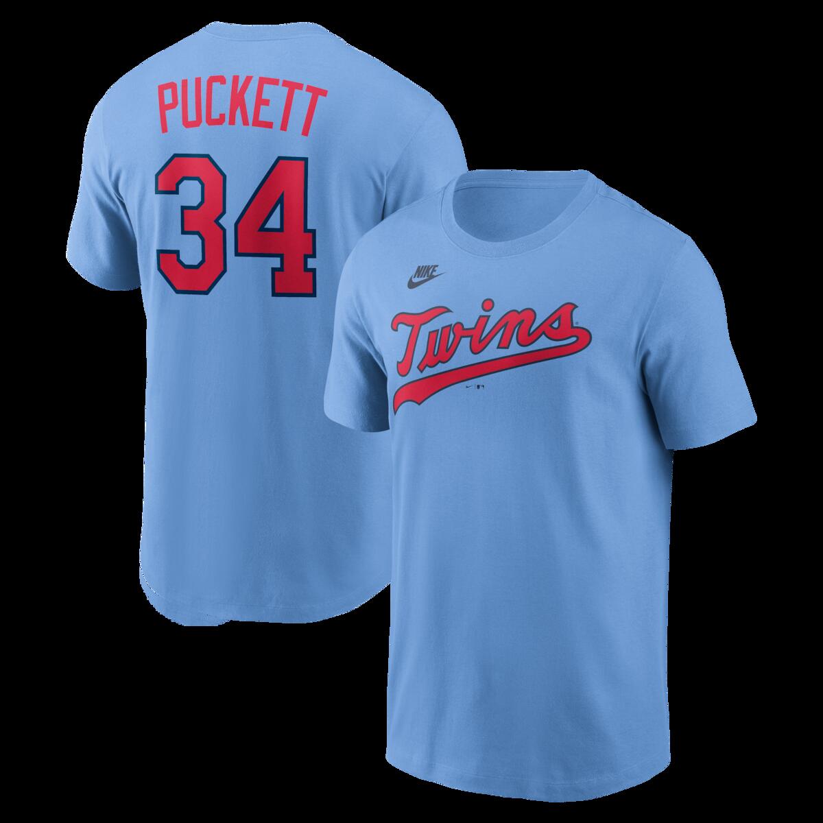 【公式グッズ】MLB ツインズ カービー・パケット ネーム&ナンバー Tシャツ Nike/ナイキ メンズ ライトブルー (Nike Men's Cooperstown N&N Tee - 2026)|Fanatics公式ストア 店