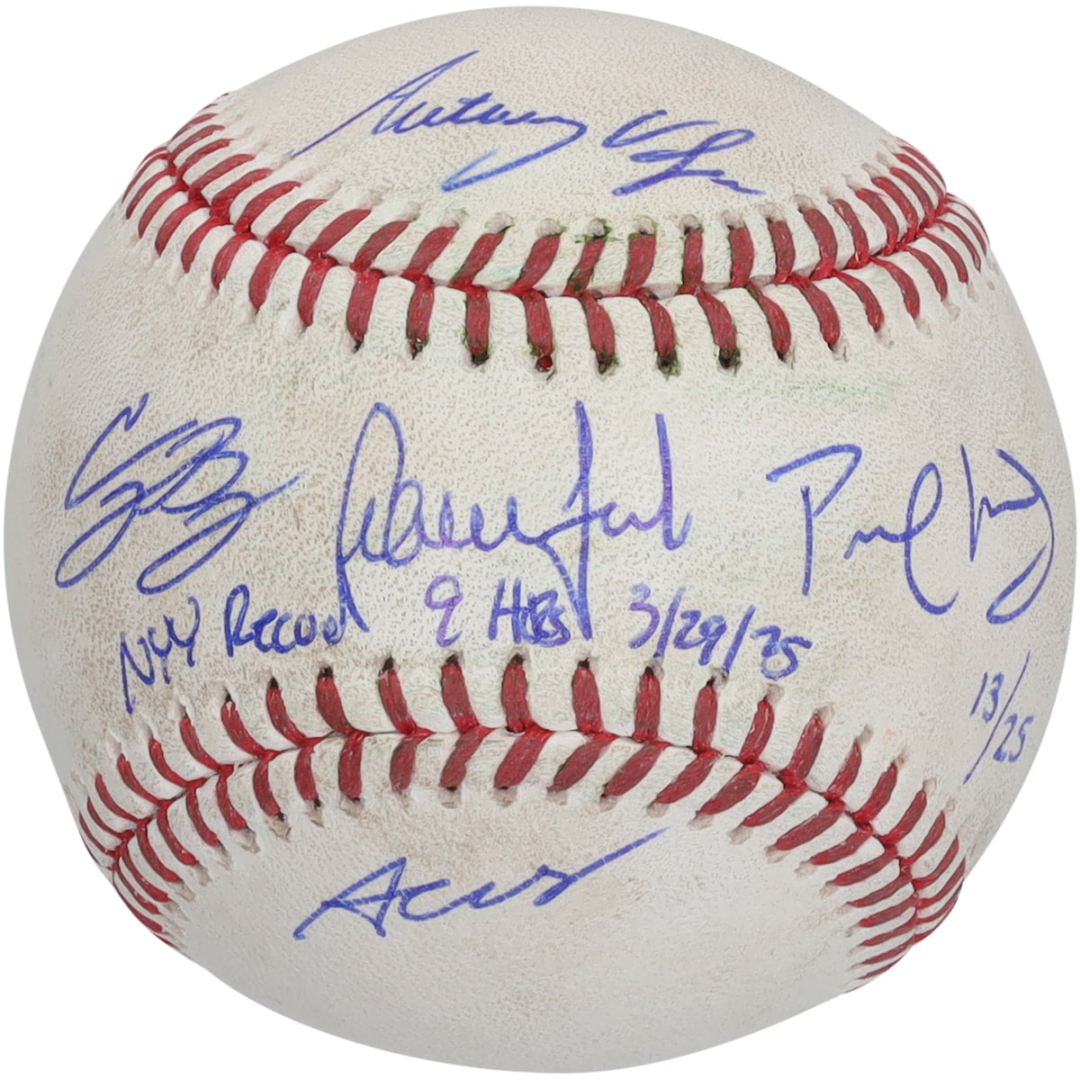 【MLB公式ホログラム付】MLB ヤンキース アーロン・ジャッジ 他 5選手 直筆サイン入り 試合使用 ボール Fanatics Authentic/ファナティクスオーセンティック (AUTGU BASEBALL 45747)｜Fanatics公式ストア 店