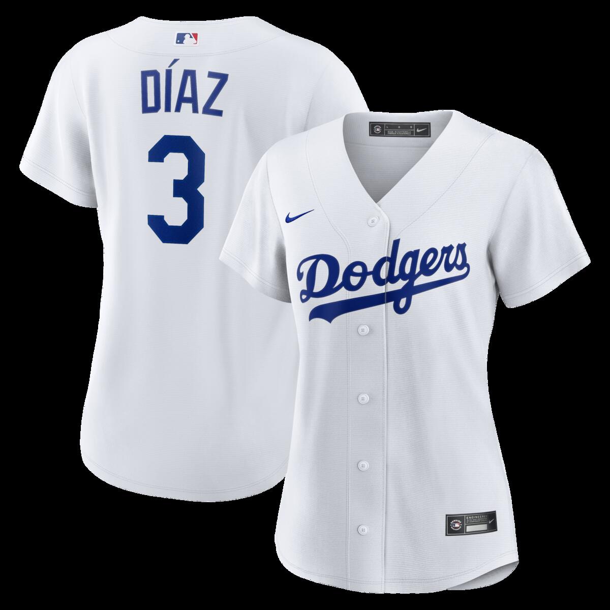 【公式グッズ】MLB ドジャース エドウィン・ディアス ホーム ユニフォーム （レプリカ） Nike/ナイキ レディース ホワイト (Replica 2026 Women's Player Jersey - CORE)｜Fanatics公式ストア 店