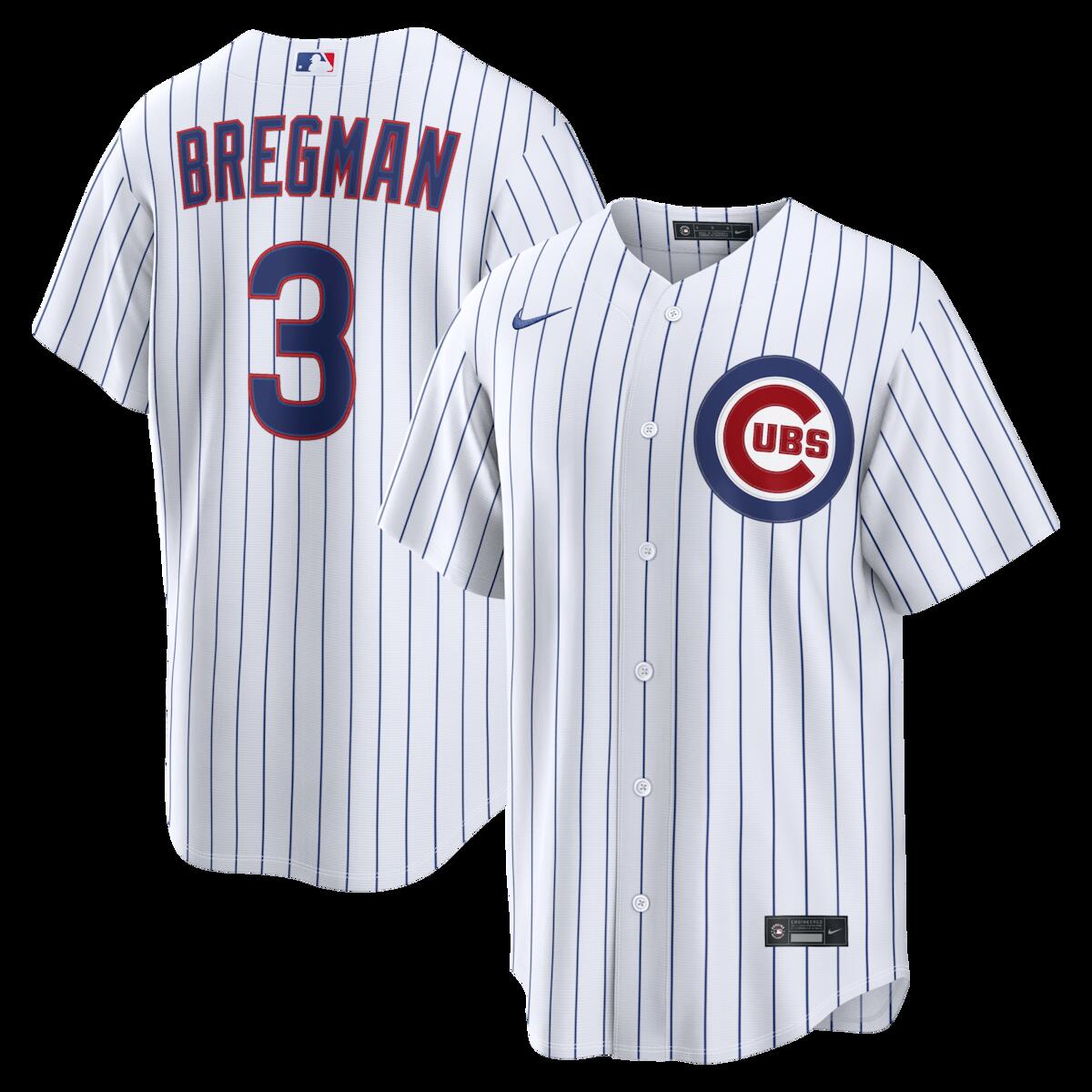【公式グッズ】MLB カブス アレックス・ブレグマン ホーム ユニフォーム （レプリカ） Nike/ナイキ メンズ ホワイト (Nike 2026 Men's Replica RP26 Core Jersey - Starter Player)