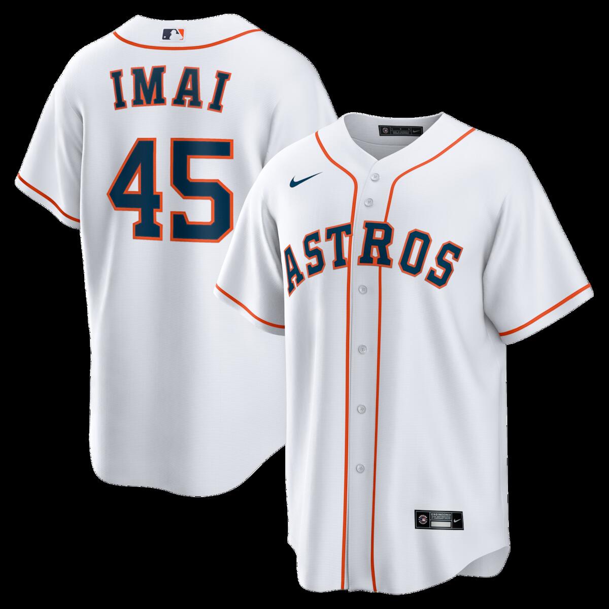 【公式グッズ】MLB アストロズ 今井 達也 ホーム ユニフォーム （レプリカ） Nike/ナイキ メンズ ホワイト (Men's Nike 1.0 Replica Player Jersey)