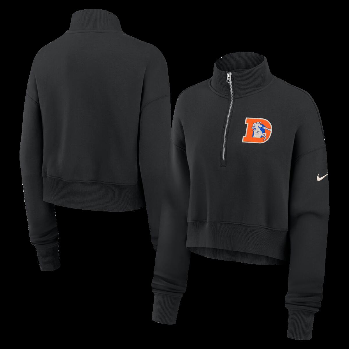 【公式グッズ】NFL ブロンコス トレーナー Nike/ナイキ レディース ブラック (NFL Womens Nike Legacy Phoenix 1/2 Zip)