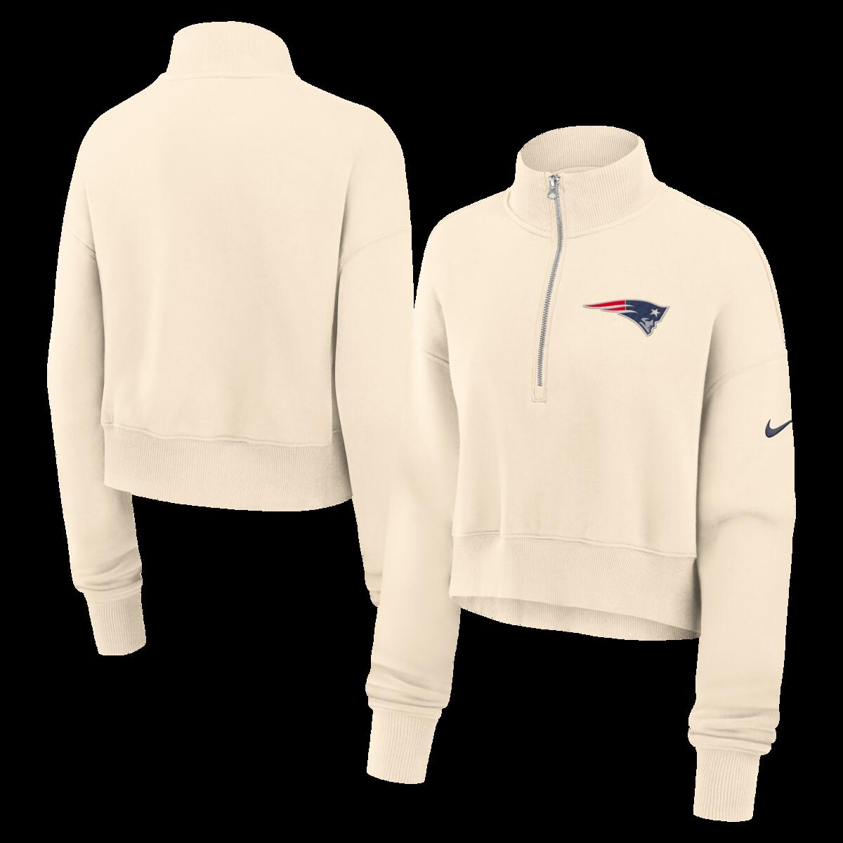 【公式グッズ】NFL ペイトリオッツ ジップアップ トレーナー Nike/ナイキ レディース クリーム (NFL Womens Nike Legacy Phoenix 1/2 Zip)