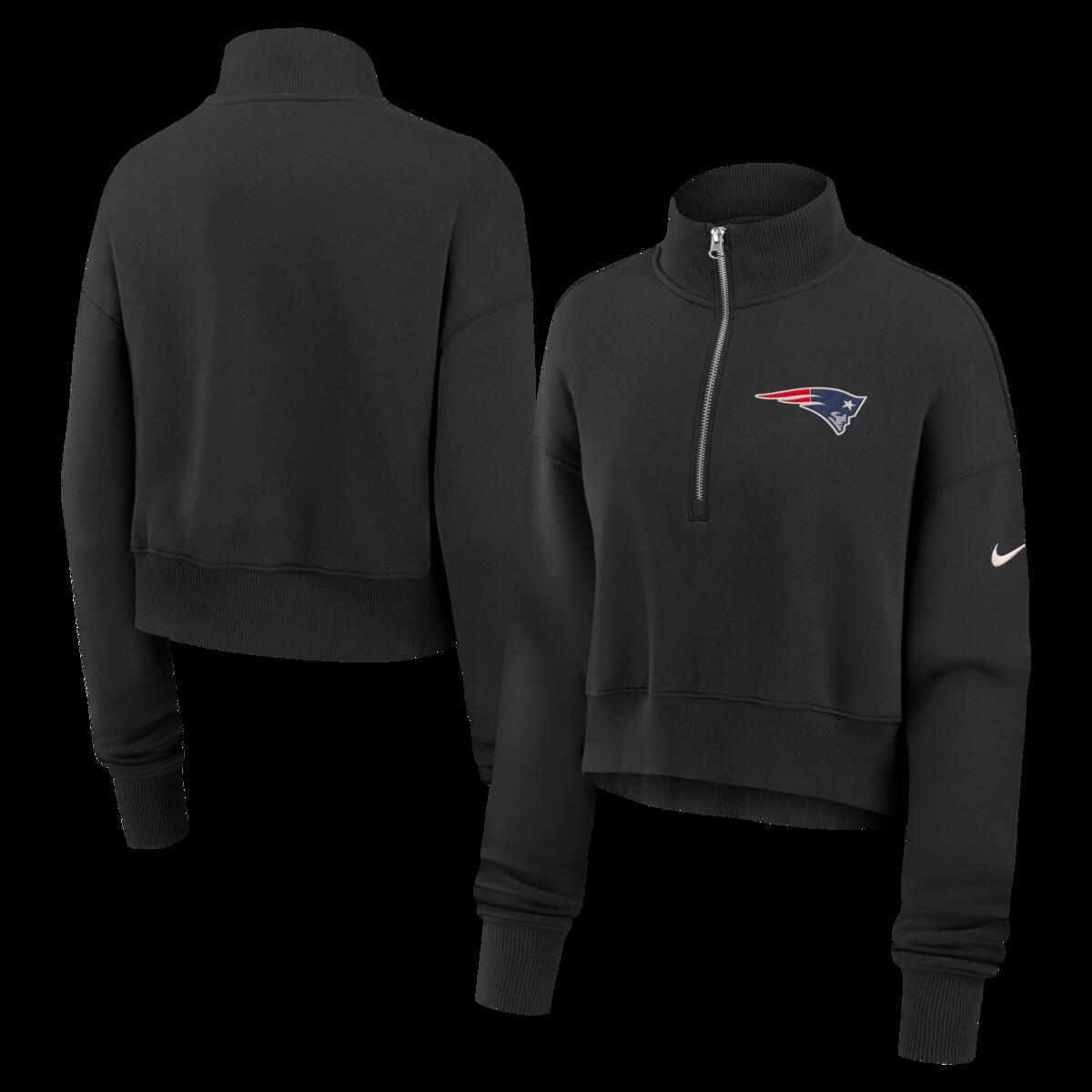 【公式グッズ】NFL ペイトリオッツ ジップアップ トレーナー Nike/ナイキ レディース ブラック (NFL Womens Nike Legacy Phoenix 1/2 Zip)