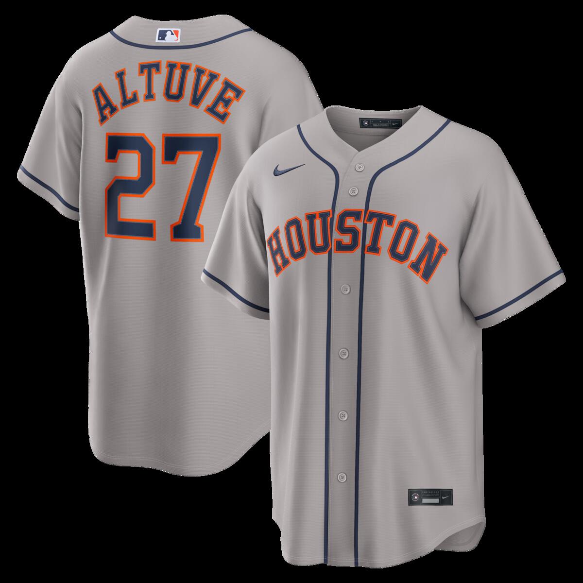【公式グッズ】MLB アストロズ ホセ・アルトゥーベ ロード ユニフォーム （レプリカ） Nike/ナイキ メンズ グレイ (Replica 2026 Men's LEAGUE SEASONAL Jersey - Player)
