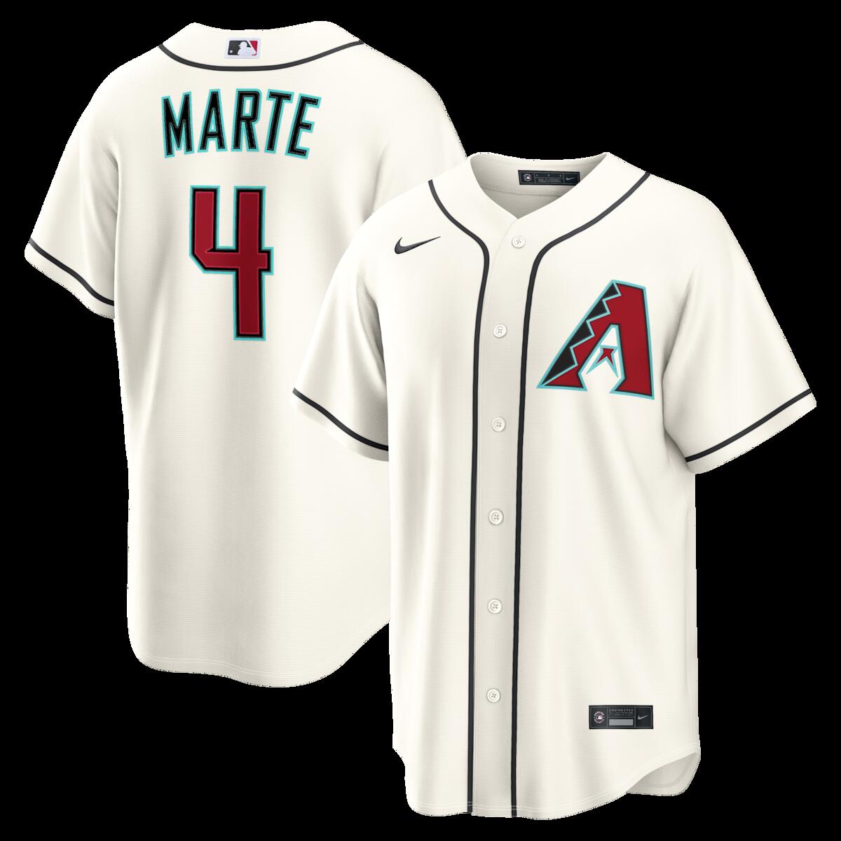 【公式グッズ】MLB ダイヤモンドバックス ケテル・マルテ ホーム ユニフォーム （レプリカ） Nike/ナイキ メンズ クリーム (Nike 2026 Men's Replica RP26 Core Jersey - Starter Player)