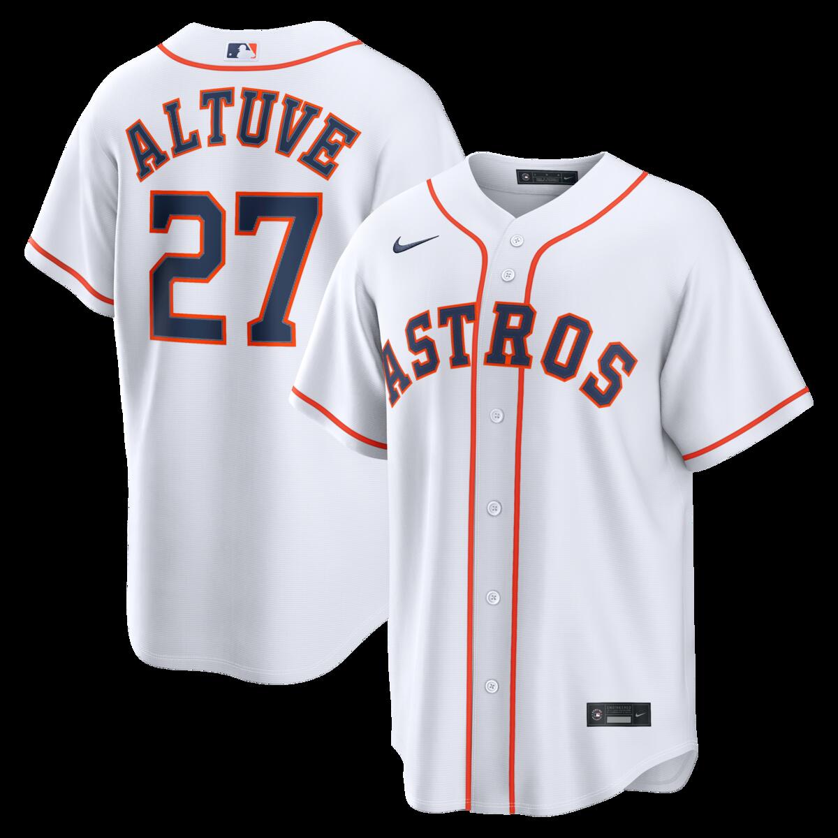 【公式グッズ】MLB アストロズ ホセ・アルトゥーベ ホーム ユニフォーム （レプリカ） Nike/ナイキ メンズ ホワイト (Nike 2026 Men's Replica RP26 Core Jersey - Starter Player)