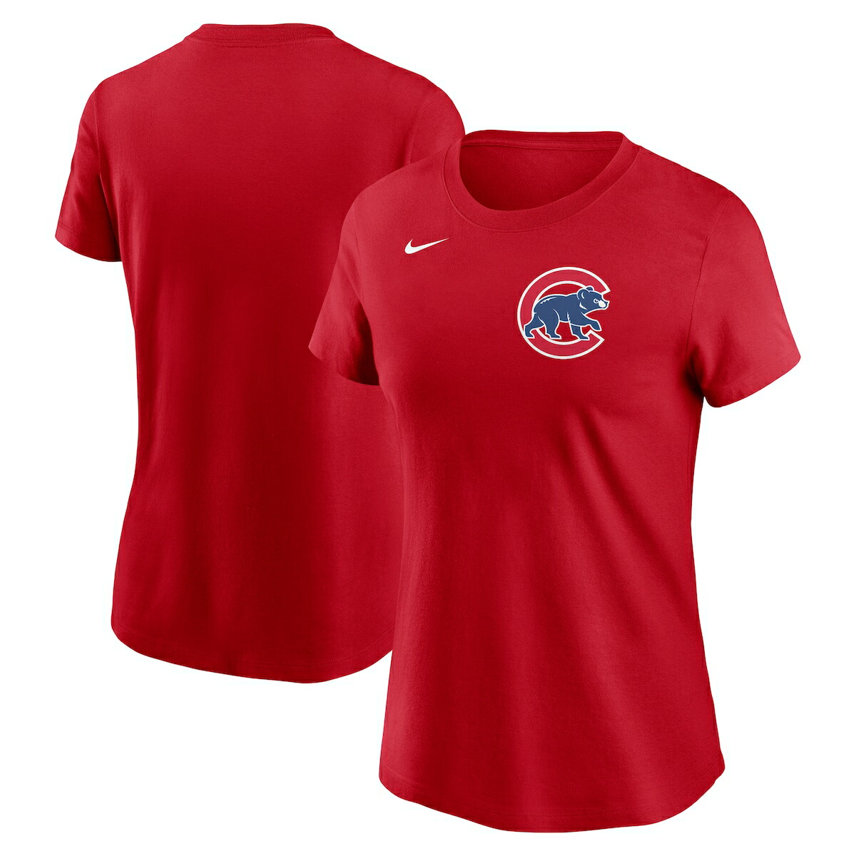 【公式グッズ】MLB カブス Tシャツ Nike/ナイキ レディース レッド (Women's Nike Wordmark Cotton Tee)