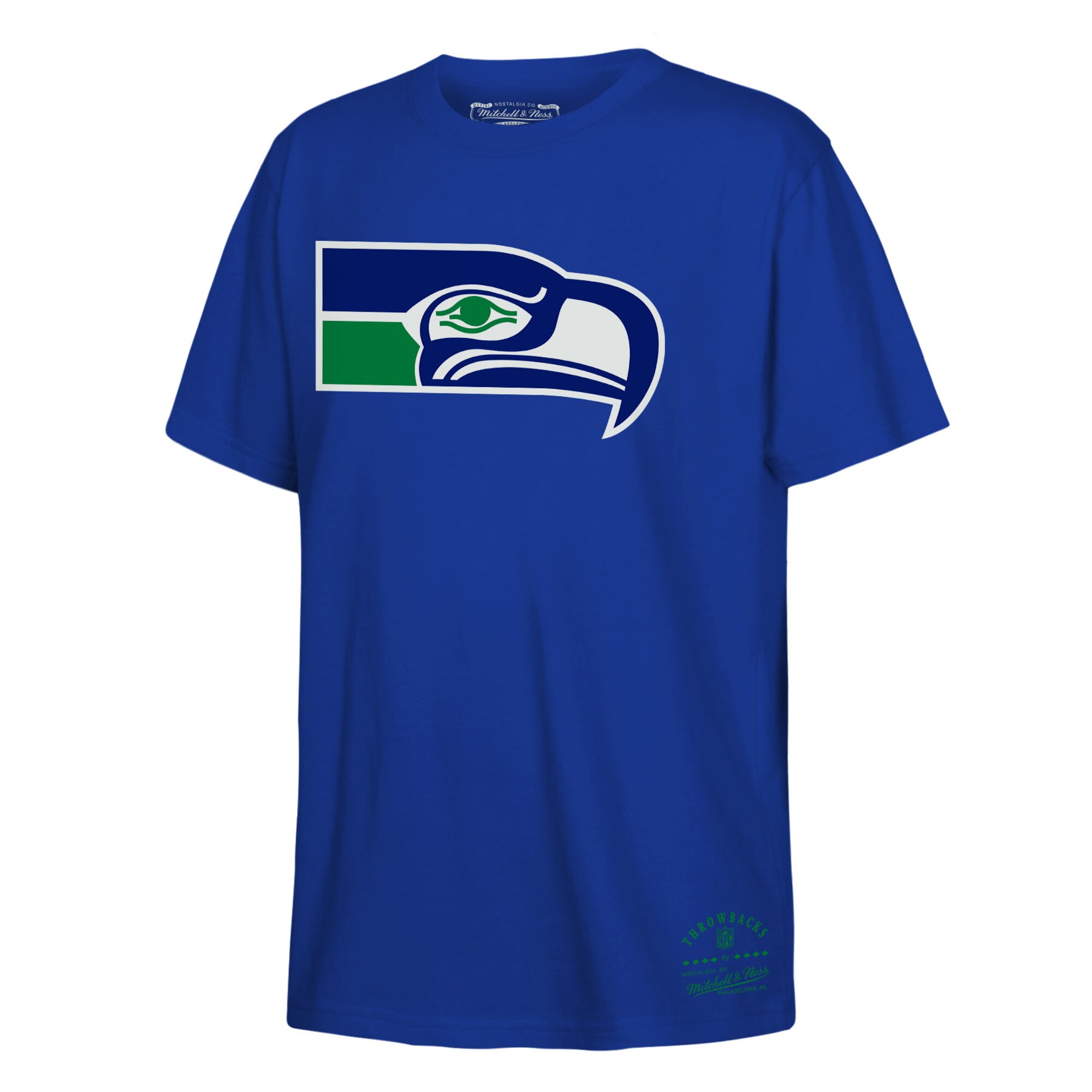 【公式グッズ】NFL シーホークス Tシャツ Mitchell & Ness/ミッチェル＆ネス ユース・ジュニアサイズ ロイヤルブルー (Youth OST-Mitchell & Ness NFL Retro Logo SS Tee)