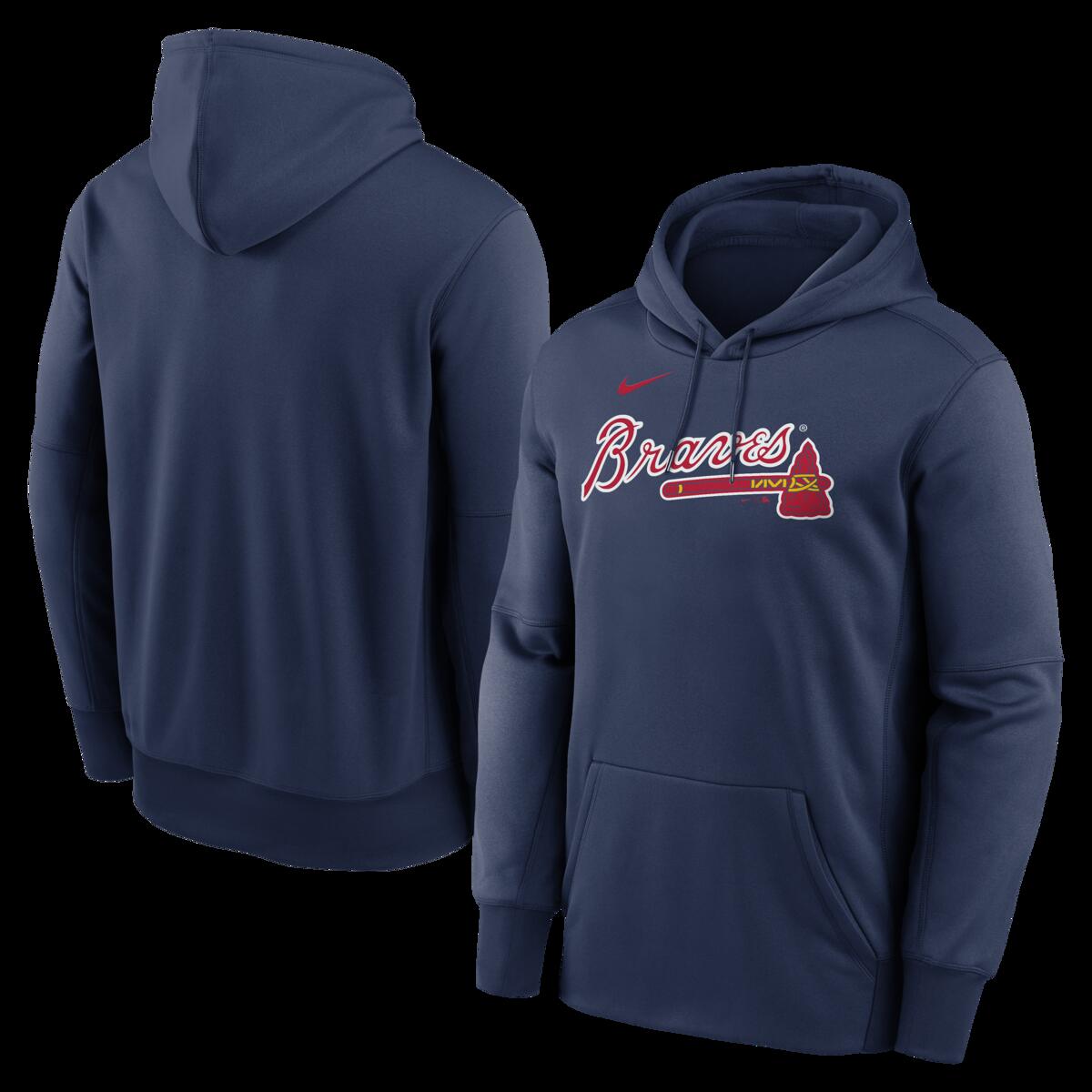 【公式グッズ】MLB ブレーブス パーカー Nike/ナイキ メンズ ネイビー (Men's Nike MLB Primary Wordmark Therma Hood)