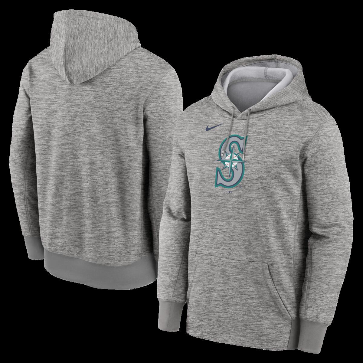 【公式グッズ】MLB マリナーズ パーカー Nike/ナイキ メンズ ヘザーグレイ (Men's Nike MLB Primary Logo Therma Hood)