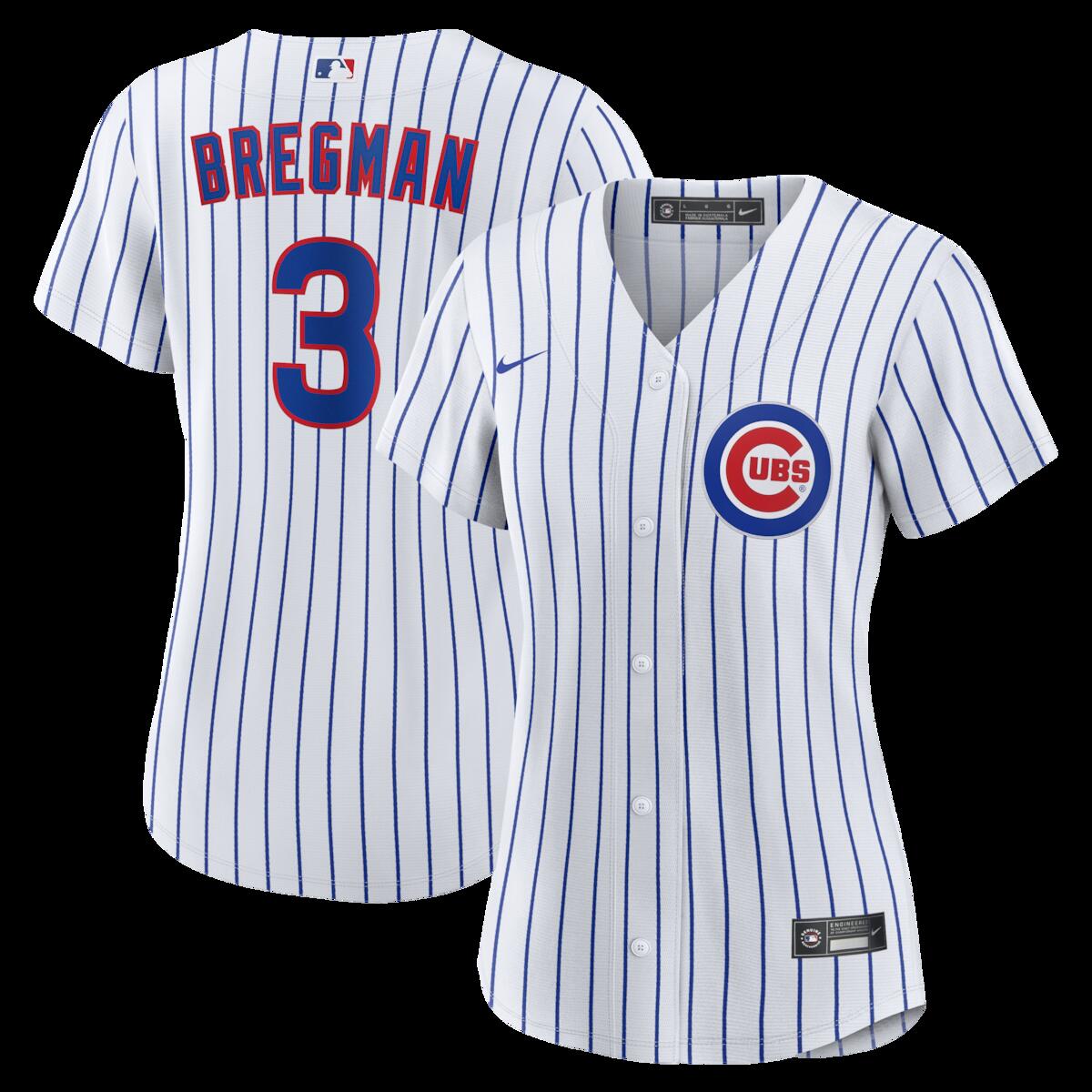 【公式グッズ】MLB カブス アレックス・ブレグマン ホーム ユニフォーム (レプリカ) Nike/ナイキ レディース ホワイト (Women's Nike 1.0 Replica Player Jersey - CORE)|Fanatics公式ストア 店