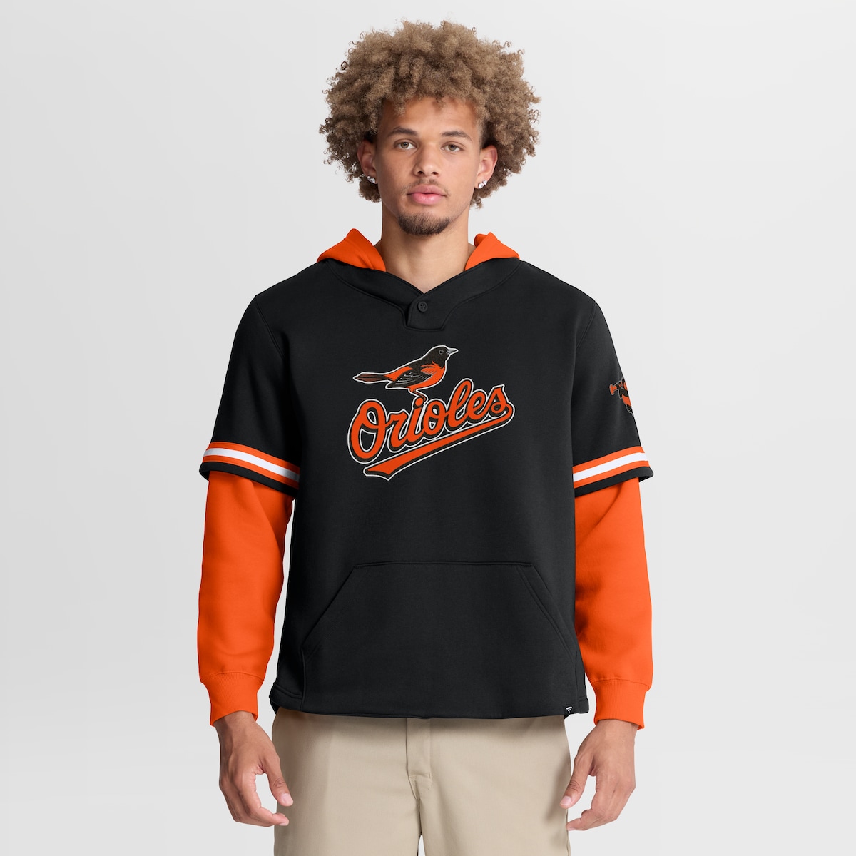 【公式グッズ】MLB オリオールズ パーカー Fanatics/ファナティクス メンズ ブラック (FANATICS RELAXED FIT LAYERED FLEECE POH)｜Fanatics公式ストア 店