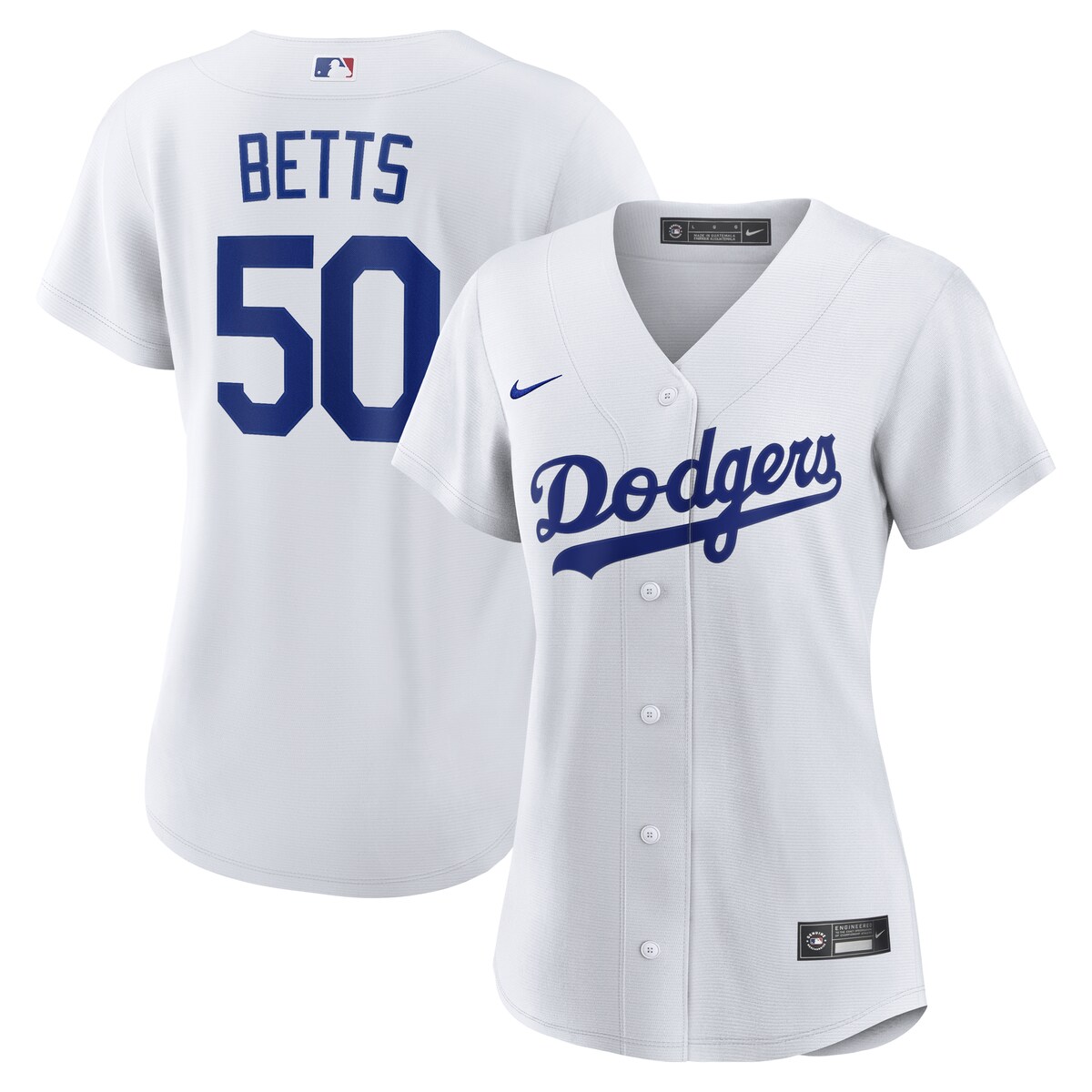 【公式グッズ】MLB ドジャース ムーキー・ベッツ ホーム ユニフォーム （レプリカ） Nike/ナイキ レディース ホワイト (Women’s RPW6 Replica Jersey ― Inline ― Starter Player)