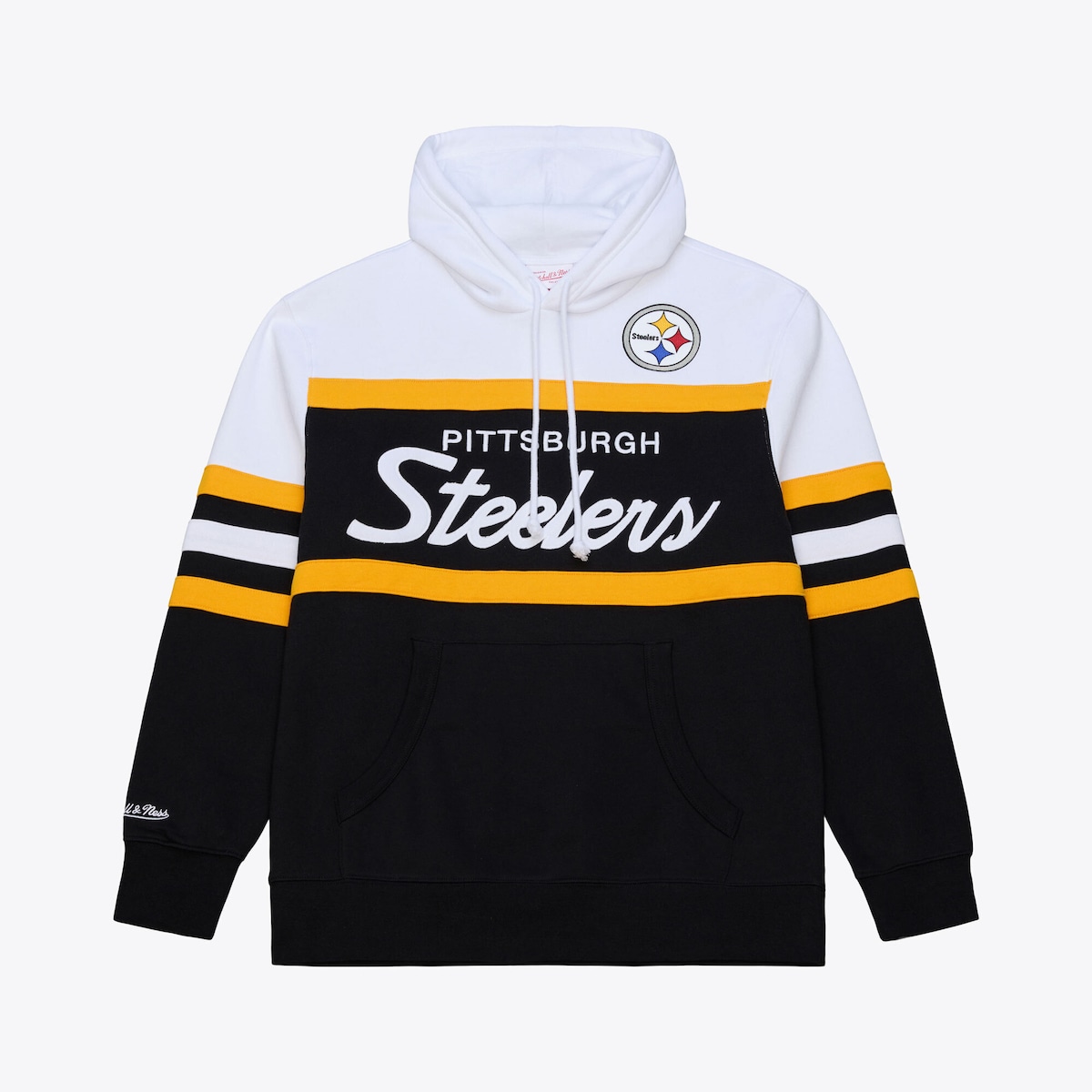 【公式グッズ】NFL スティーラーズ パーカー Mitchell & Ness/ミッチェル＆ネス メンズ ブラック (NFL Head Coach Hoodie)