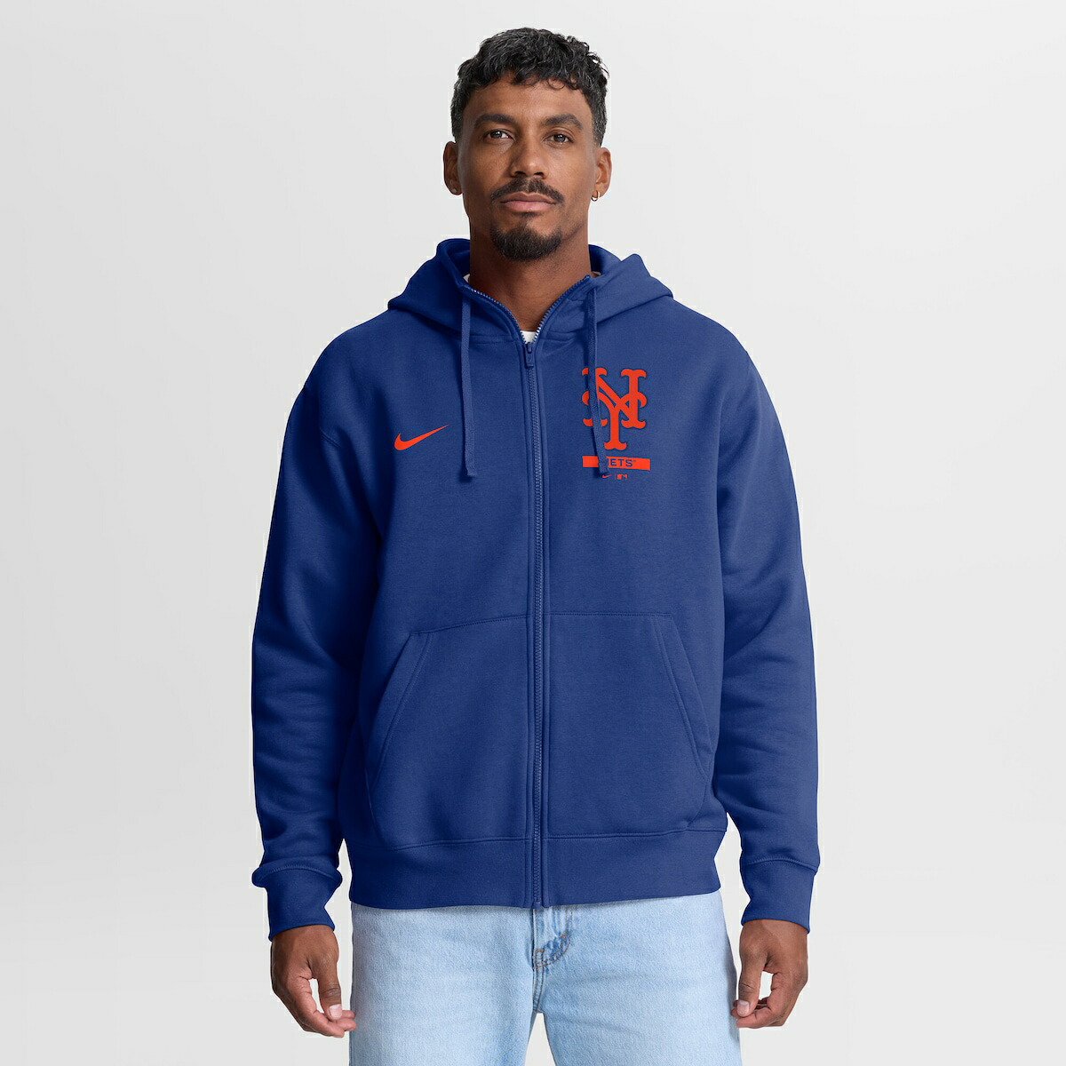 【公式グッズ】MLB メッツ ジップアップ パーカー Nike/ナイキ メンズ ロイヤルブルー (Men's Nike MLB Lockup Full Zip Fleece)