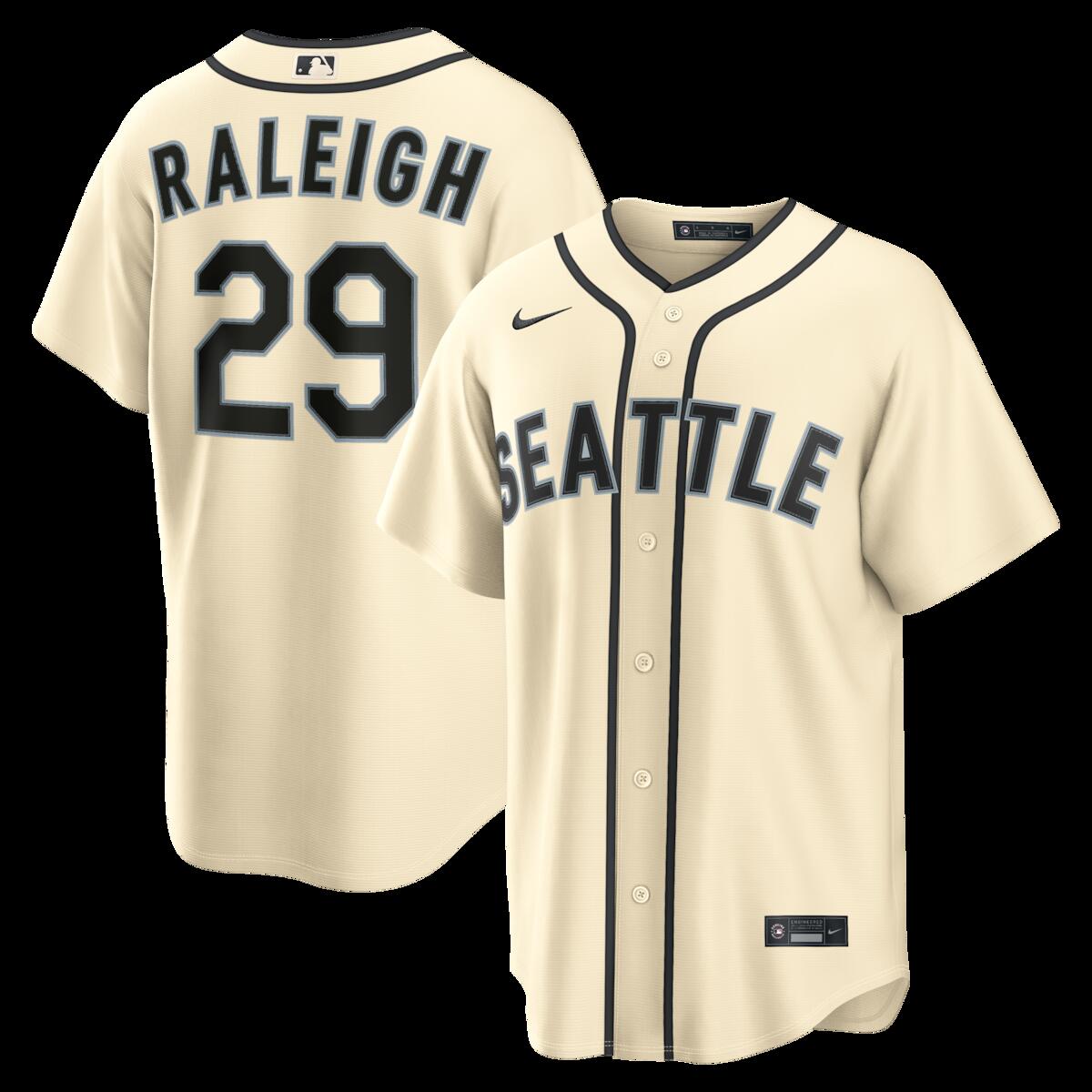 【公式グッズ】MLB マリナーズ カル・ラリー オルタネイト ユニフォーム （レプリカ） Nike/ナイキ メンズ クリーム (Replica 2026 Men's LEAGUE SEASONAL Jersey - Player)