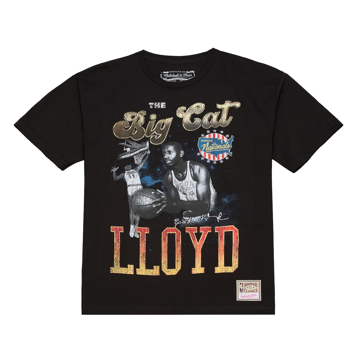 【公式グッズ】NBA シラキュース・ナショナルズ アール・ロイド Tシャツ Mitchell & Ness/ミッチェル&ネス メンズ ブラック (M&N NBA 75th Anniversary Pioneers Tee - Player)|Fanatics公式ストア 店