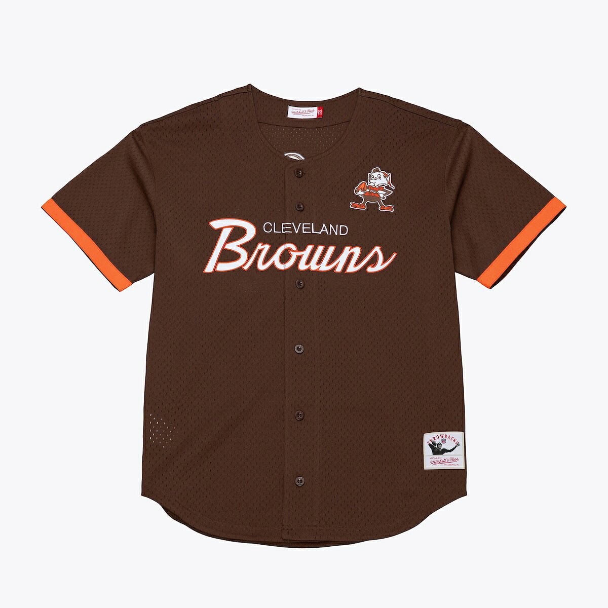 【公式グッズ】NFL ブラウンズ シャツ Mitchell & Ness/ミッチェル＆ネス メンズ ブラウン (MEN'S HEAD COACH MESH BUTTON FRONT BIG BK LOGO)｜Fanatics公式ストア 店