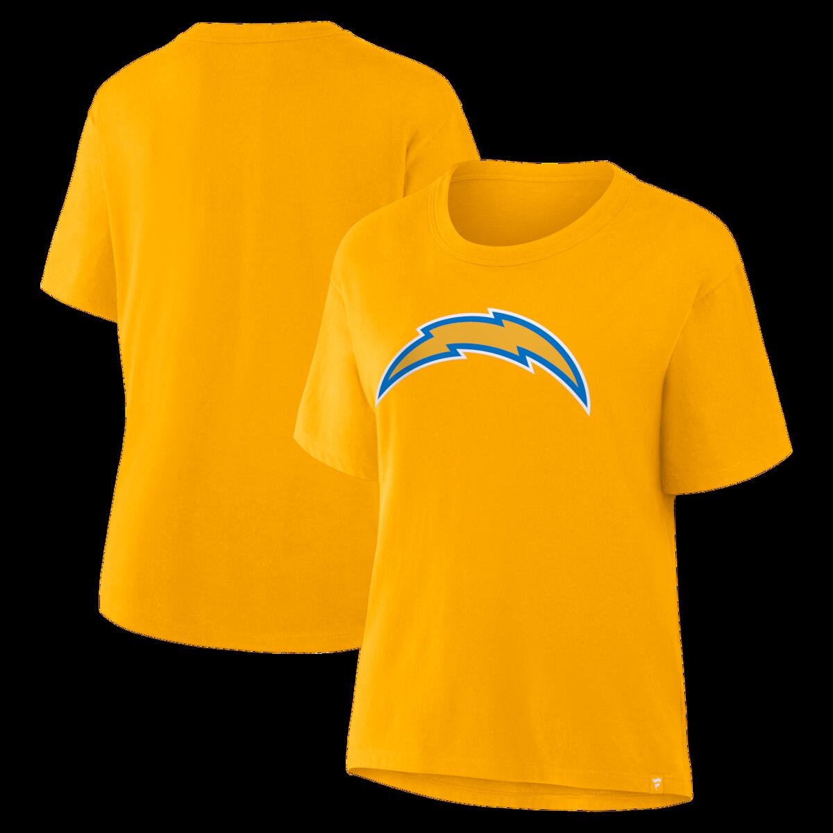 【公式グッズ】NFL チャージャーズ Tシャツ Fanatics/ファナティクス レディース ゴールド (NFL Womens Fanatics Essential Legacy Cotton SST - R)