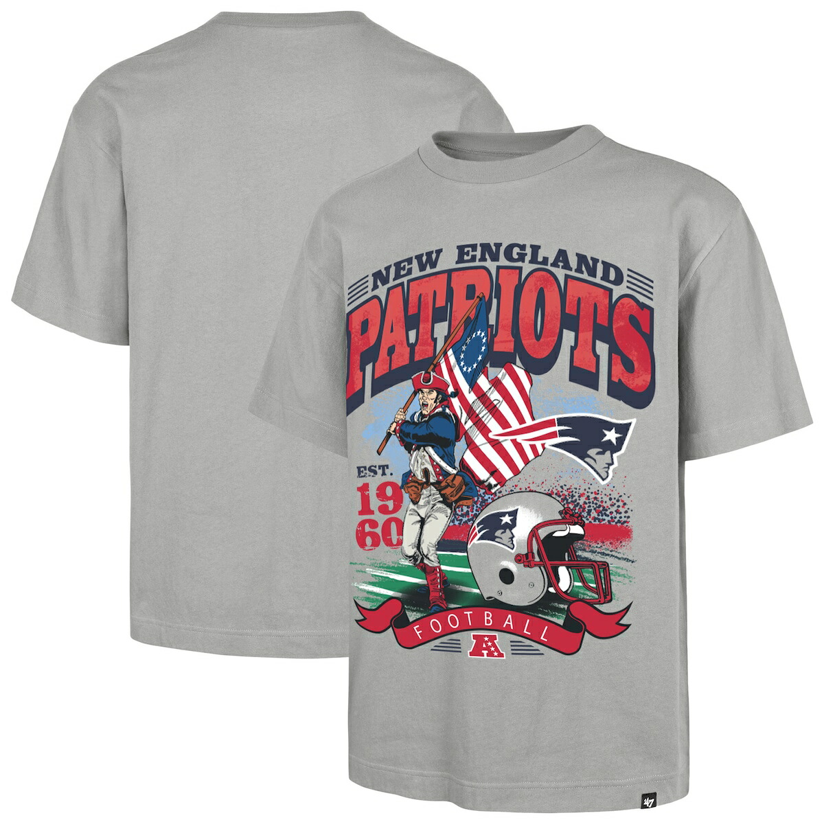 【公式グッズ】NFL ペイトリオッツ Tシャツ '47/フォーティーセブン メンズ グレイ (REGIONAL FOUNDATION TEE MEN)