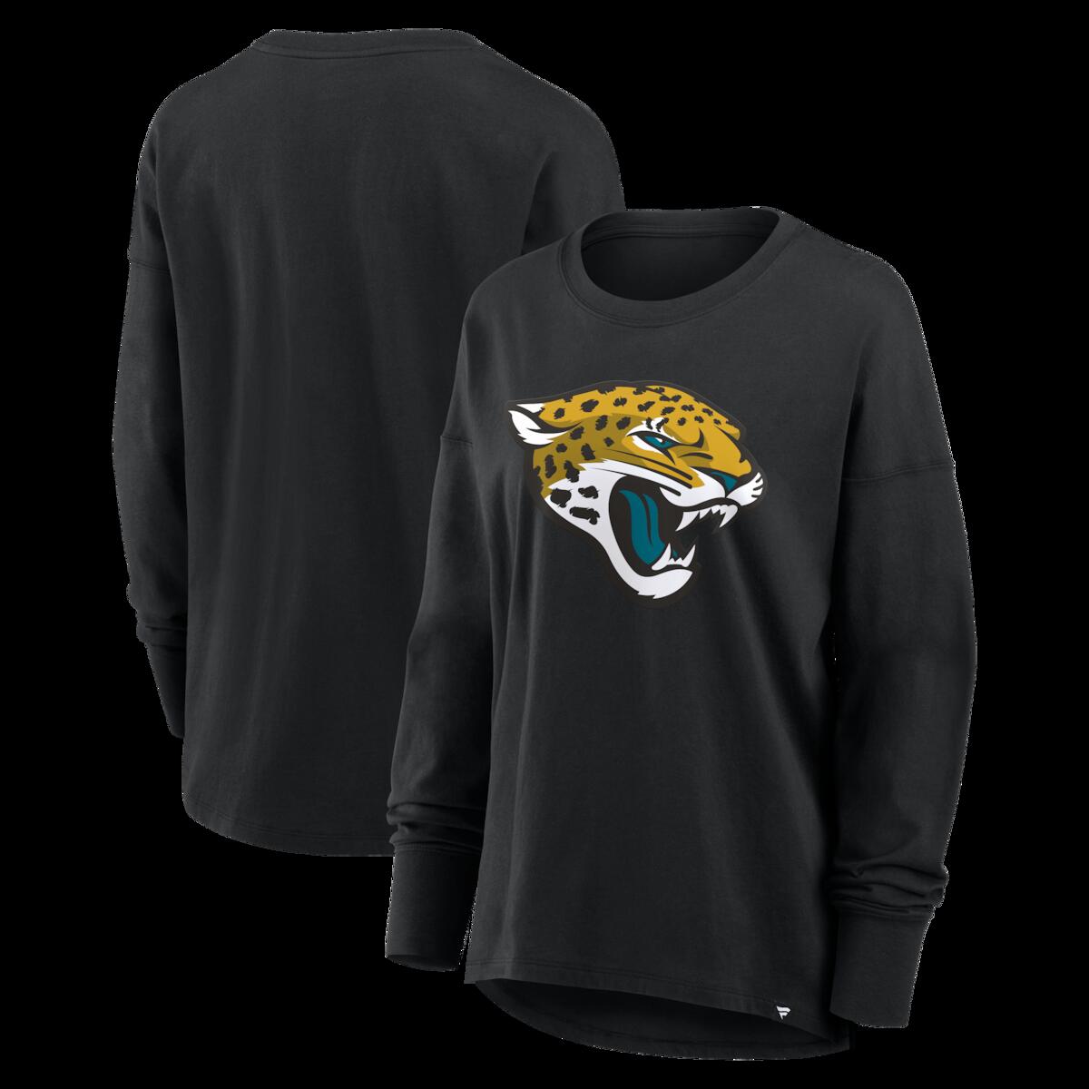 【公式グッズ】NFL ジャガーズ 長袖 Tシャツ Fanatics/ファナティクス レディース ブラック (NFL Womens Fanatics Essential Cotton LST - R)|Fanatics公式ストア 店