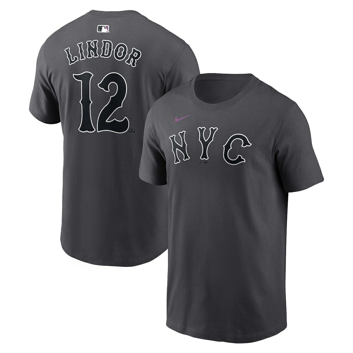 【公式グッズ】MLB メッツ フランシスコ・リンドーア ネーム&ナンバー Tシャツ Nike/ナイキ メンズ アンスラサイト (Men's 2026 City Connect Carry-Over N&N Tee)