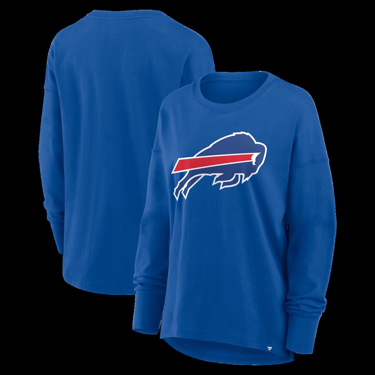 【公式グッズ】NFL ビルズ 長袖 Tシャツ Fanatics/ファナティクス レディース ロイヤルブルー (NFL Womens Fanatics Essential Cotton LST - R)