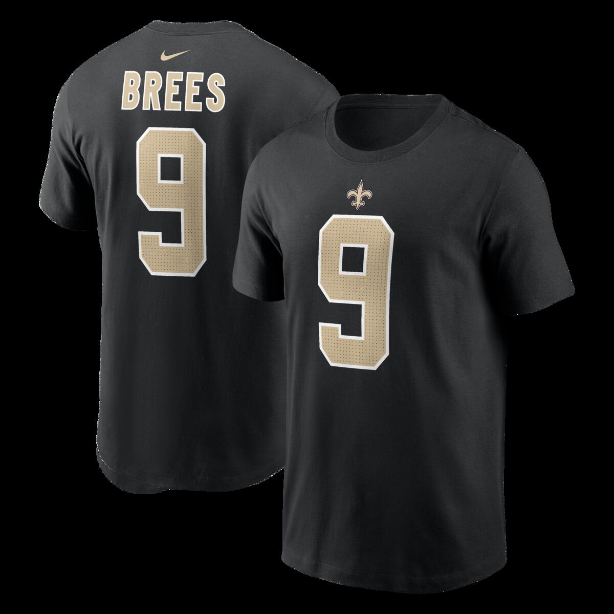 【公式グッズ】NFL セインツ ドリュー・ブリーズ ネーム&ナンバー Tシャツ Nike/ナイキ メンズ ブラック (Men's NFL Nike Retired Player N&N Tee)