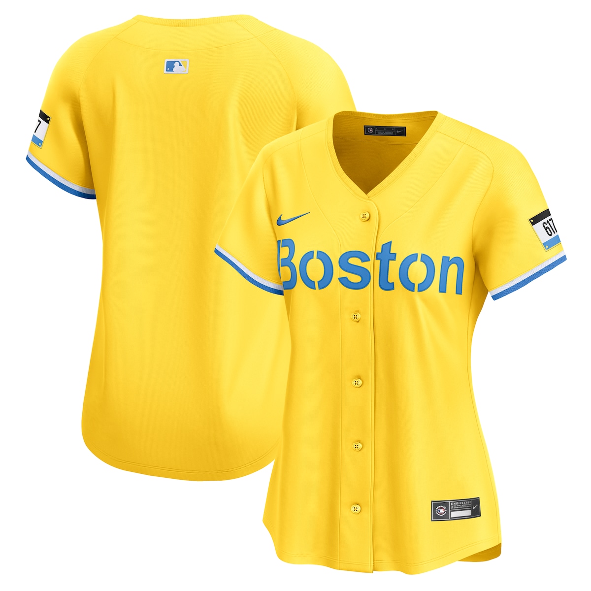 【公式グッズ】MLB レッドソックス シティコネクト リミテッド ユニフォーム Nike/ナイキ レディース イエロー (2025 Nike Women's Limited Carryover City Connect Jersey - Team Front)