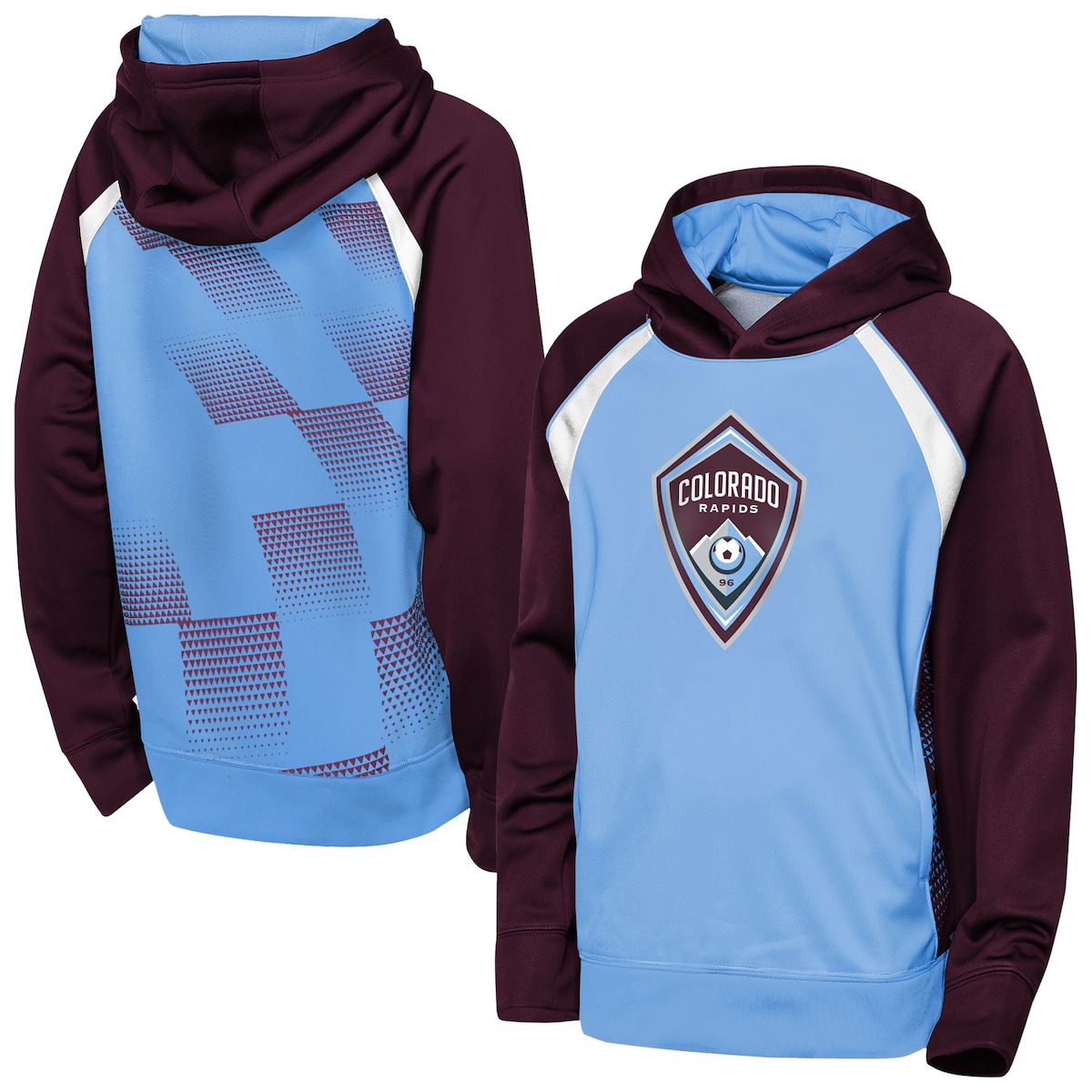 【公式グッズ】MLS コロラド・ラピッズ セーター Outerstuff ユース・ジュニアサイズ ライトブルー (OST S26 Youth Striker Fleece PO Hood)