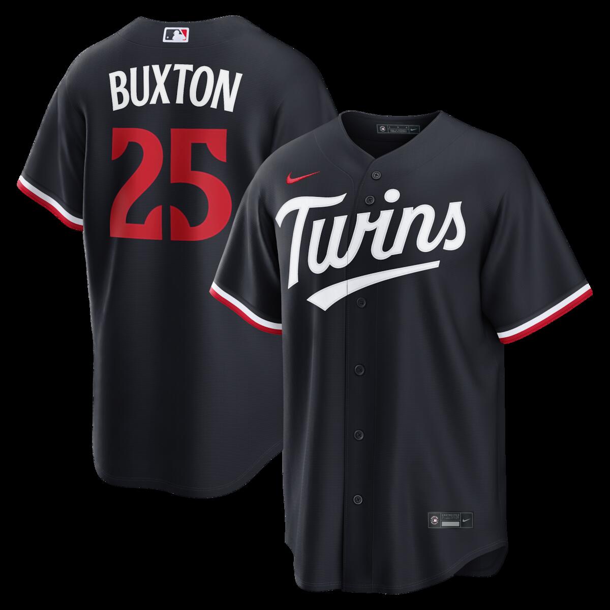 【公式グッズ】MLB ツインズ バイロン・バクストン オルタネイト ユニフォーム (レプリカ) Nike/ナイキ メンズ ネイビー (Replica 2026 Men's LEAGUE SEASONAL Jersey - Player)