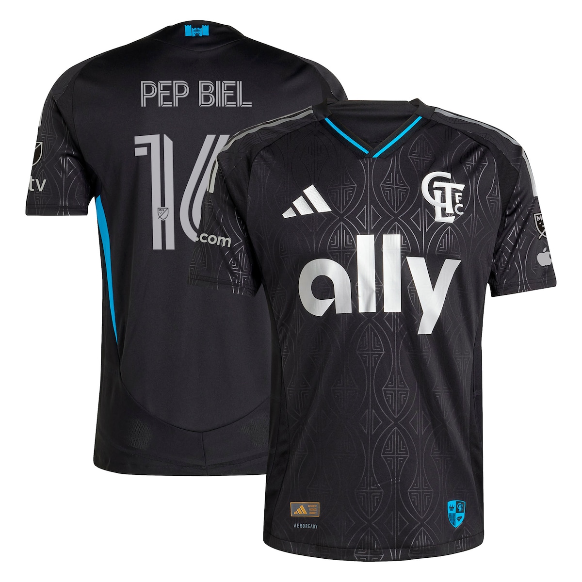 【公式グッズ】MLS シャーロットFC ペップ・ビエル オーセンティック ユニフォーム Adidas/アディダス メンズ ブラック (2025 Men's MLS Authentic Player Jersey)