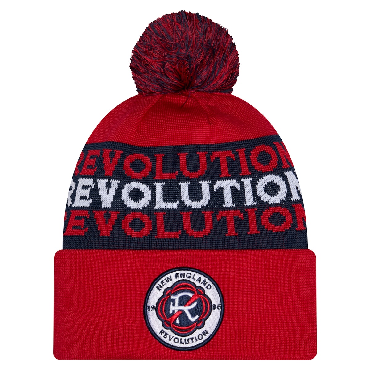 【公式グッズ】MLS レボリューション ニット帽 New Era/ニューエラ メンズ レッド (NWE S26 Men's Jersey Hook Cuffed Pom Beanie)｜Fanatics公式ストア 店