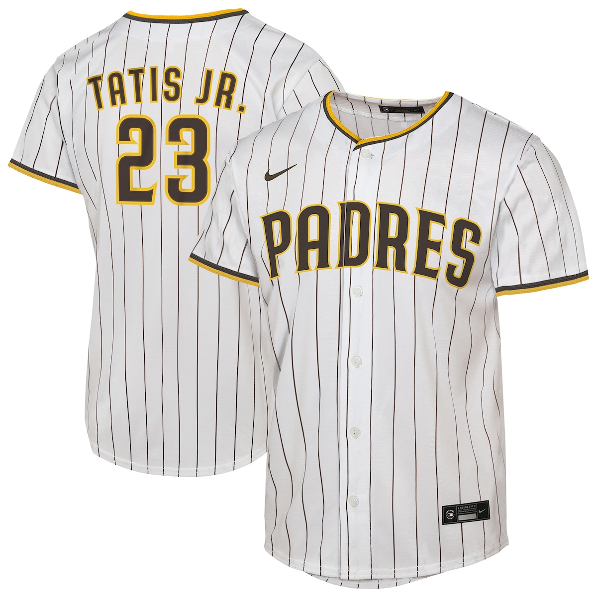 【公式グッズ】MLB パドレス フェルナンド・タティスJr. ホーム ユニフォーム (レプリカ) Nike/ナイキ キッズサイズ ホワイト (Youth 8-20 Baseline Replica Home Player Jerseys - Smart PIDs)