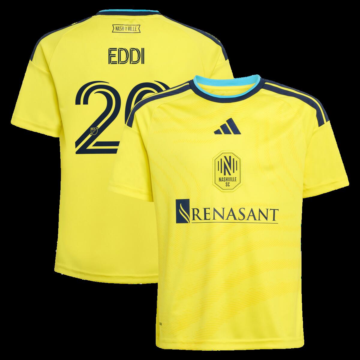 【公式グッズ】MLS ナッシュビル・SC エドヴァルド・タグセト レプリカ ユニフォーム Adidas/アディダス ユース・ジュニアサイズ イエロー (ADI 2026 Youth MLS Replica Jersey - Player)