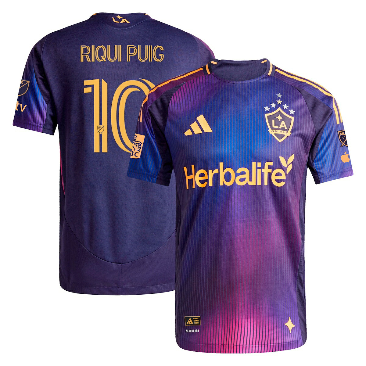 【公式グッズ】MLS LAギャラクシー プイッグ オーセンティック ユニフォーム Adidas/アディダス メンズ ネイビー (2025 Men's MLS Authentic Player Jersey)