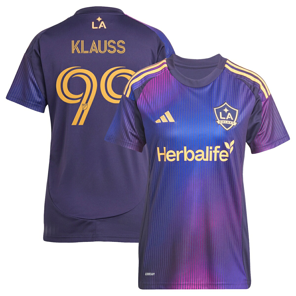 【公式グッズ】MLS LAギャラクシー クラウス レプリカ ユニフォーム Adidas/アディダス レディース ネイビー (2025 Women's MLS Replica Player Jersey)