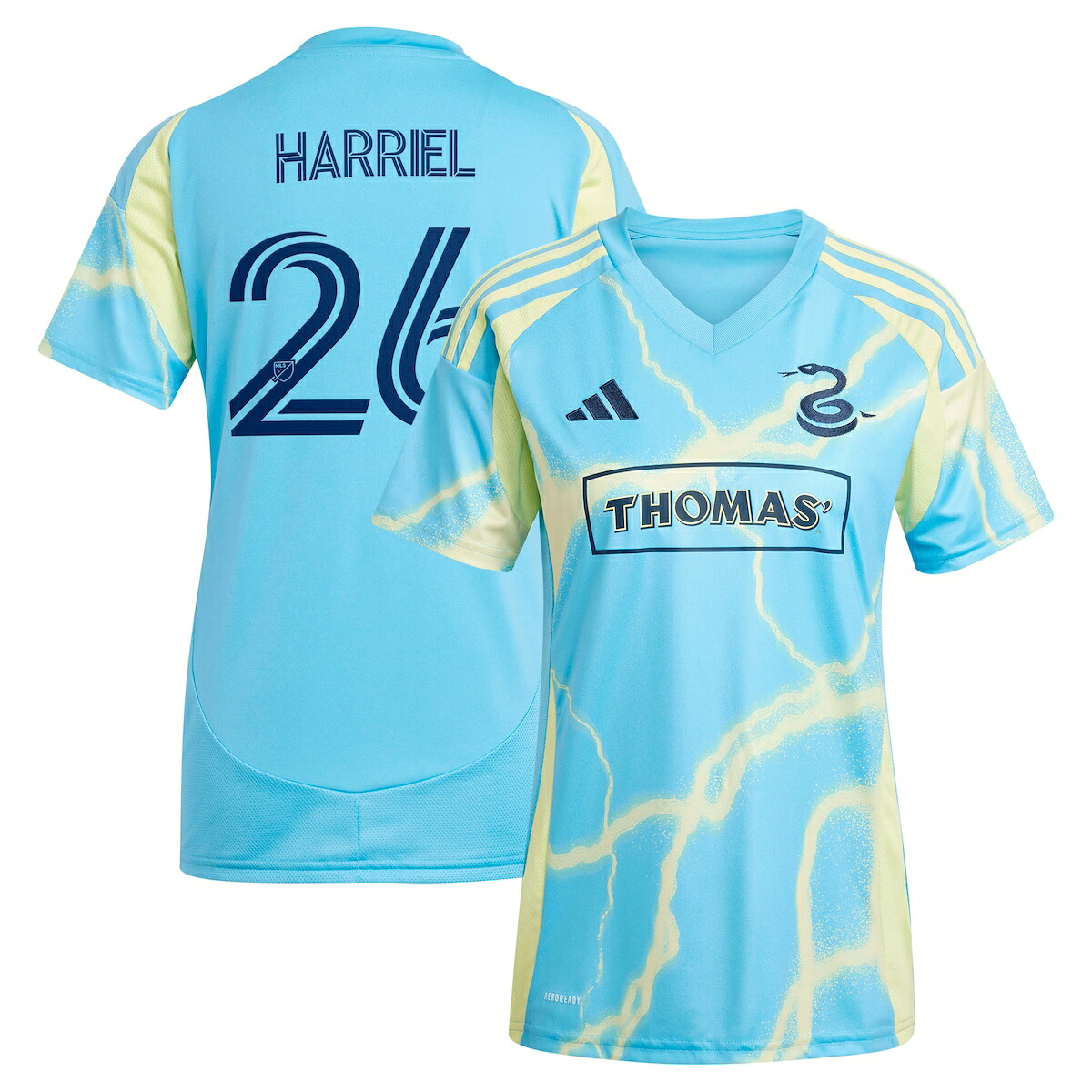 【公式グッズ】MLS ユニオン ネイサン・ハリエル レプリカ ユニフォーム Adidas/アディダス レディース ブルー (2025 Women's MLS Replica Player Jersey)