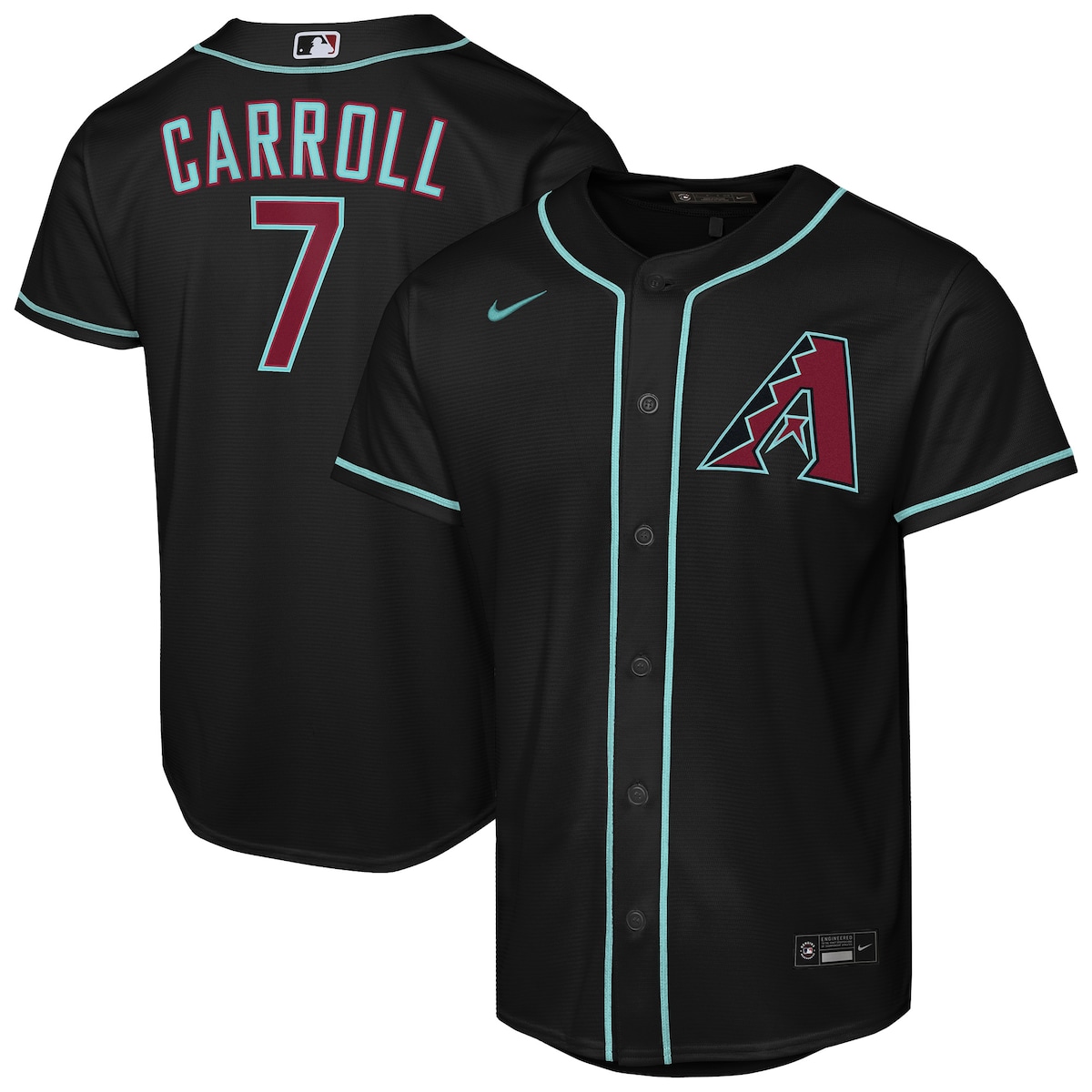 【公式グッズ】MLB ダイヤモンドバックス コービン・キャロル オルタネイト ユニフォーム （レプリカ） Nike/ナイキ キッズサイズ ブラック (Youth 8-20 Nike Baseline Replica 2026 Player Jersey)