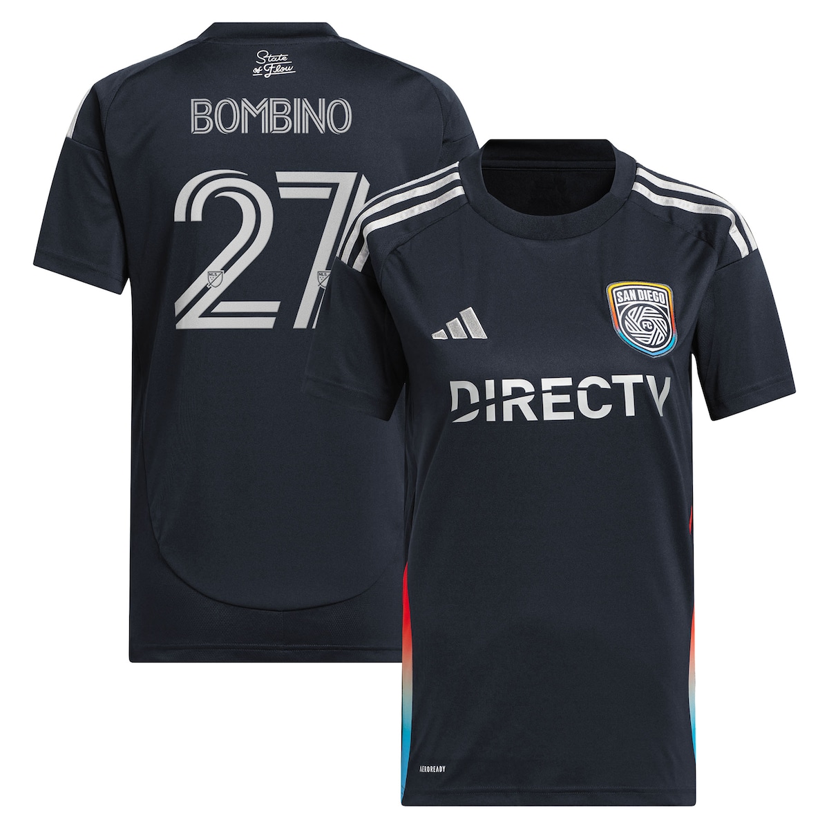 【公式グッズ】MLS サンディエゴFC ルカ・ボンビーノ レプリカ ユニフォーム Adidas/アディダス レディース ネイビー (2025 Women's MLS Replica Player Jersey)