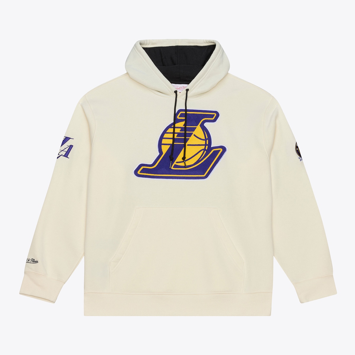 【公式グッズ】NBA レイカーズ フリース パーカー Mitchell & Ness/ミッチェル＆ネス メンズ クリーム (NBA Mens Hardwood Classics Chain Stitch Premium PO Hoodie)
