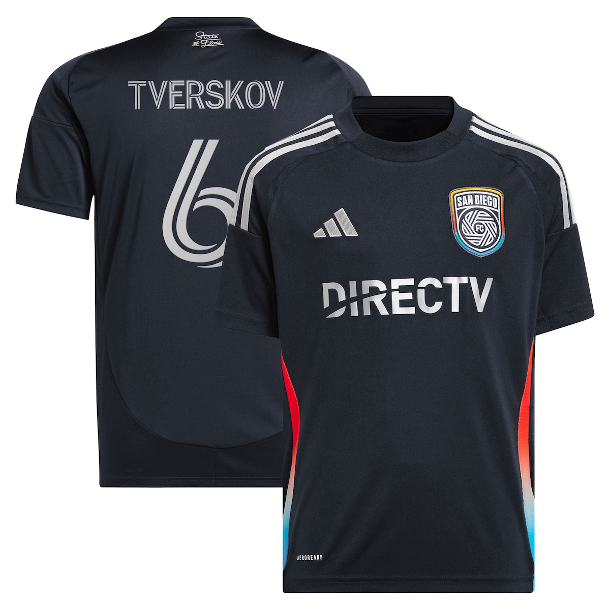 【公式グッズ】MLS サンディエゴFC イェッペ・トヴェルスコウ レプリカ ユニフォーム Adidas/アディダス ユース・ジュニアサイズ ネイビー (2025 Youth MLS Replica Player Jersey)