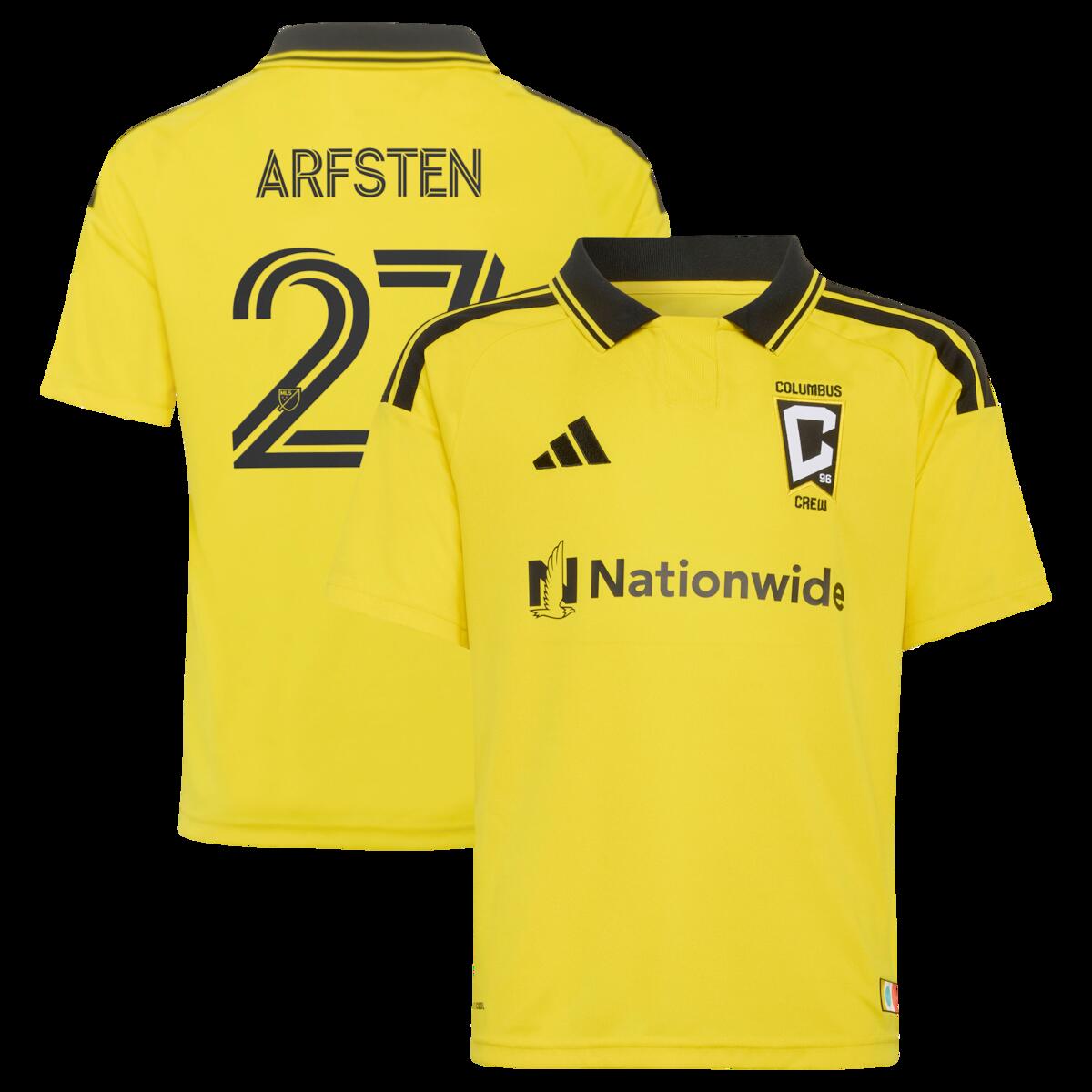 【公式グッズ】MLS コロンバス・クルー マクシミリアン・アーフステン レプリカ ユニフォーム Adidas/アディダス ユース・ジュニアサイズ イエロー (ADI 2026 Youth MLS Replica Jersey - Player)