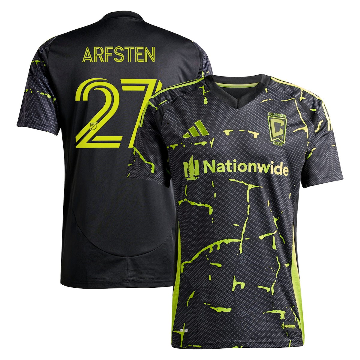 【公式グッズ】MLS コロンバス・クルー マクシミリアン・アーフステン レプリカ ユニフォーム Adidas/アディダス メンズ ブラック (2025 Men's MLS Replica Player Jersey)