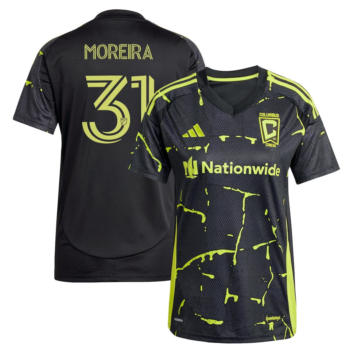 【公式グッズ】MLS コロンバス・クルー スティーヴン・モレイラ レプリカ ユニフォーム Adidas/アディダス レディース ブラック (2025 Women's MLS Replica Player Jersey)|Fanatics公式ストア 店