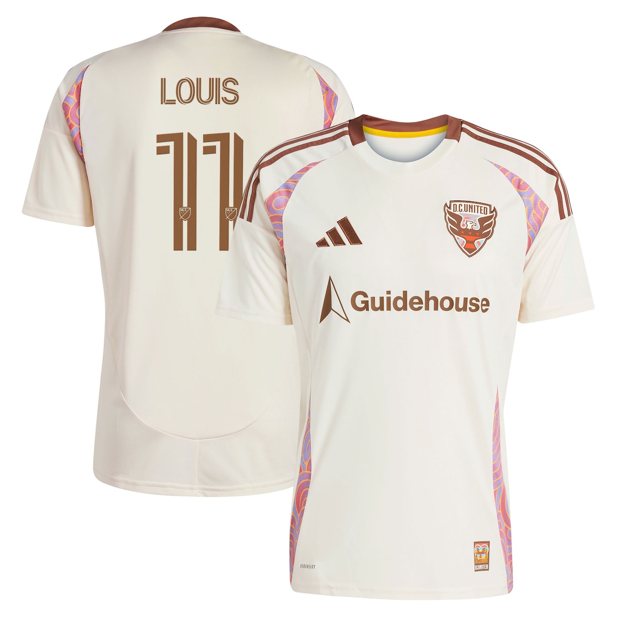 【公式グッズ】MLS D.C.ユナイテッド ルイス・ムンテアヌ レプリカ ユニフォーム Adidas/アディダス メンズ ナチュラル (2025 Men's MLS Replica Player Jersey)