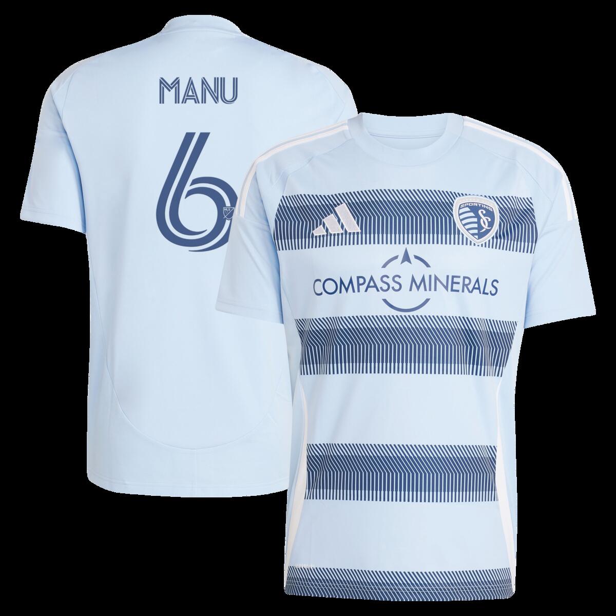 【公式グッズ】MLS カンザスシティ マヌ・ガルシア レプリカ ユニフォーム Adidas/アディダス メンズ ライトブルー (2025 Men's MLS Replica Player Jersey)